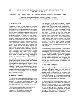 Weather Patterns of Juneau Alaska and Their Relationship to Aircraft Hazards