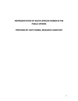 Representation of South African Women in the Public Sphere