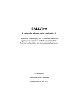 Ballview a Molecular Viewer and Modeling Tool