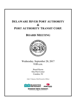 Delaware River Port Authority Port Authority Transit Corp. Board Meeting