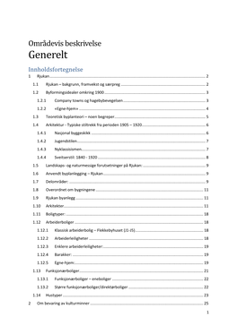 Generelt Innholdsfortegnelse 1 Rjukan