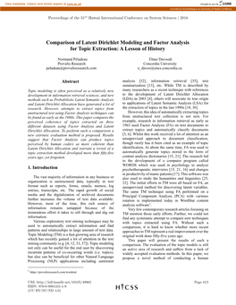 Comparison of Latent Dirichlet Modeling and Factor Analysis for Topic Extraction: a Lesson of History