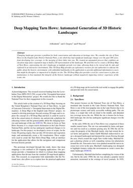 Deep Mapping Tarn Hows: Automated Generation of 3D Historic Landscapes