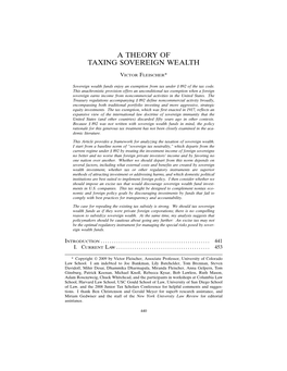 A Theory of Taxing Sovereign Wealth