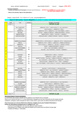 3Ème Phase Calendrier Foot À 8 U10-U11 Amiénois