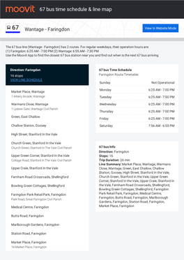 67 Bus Time Schedule & Line Route