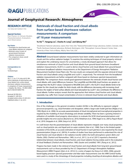 Retrievals of Cloud Fraction and Cloud Albedo from Surfacebased