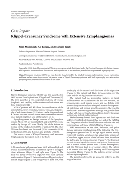 Klippel-Trenaunay Syndrome with Extensive Lymphangiomas