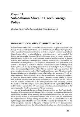 Sub-Saharan Africa in Czech Foreign Policy