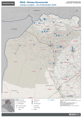 IRAQ - Ninewa Governorate Production Date : 23 December 2020 REFERENCE MAP Camps Location - As of December 2020