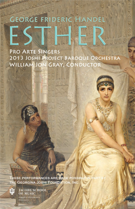 ESTHER, HWV 50A an ORATORIO, OR SACRED DRAMA