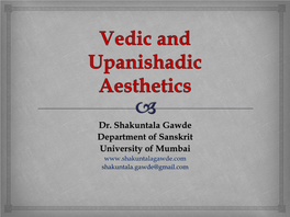 Vedic and Upanishadic Aesthetics