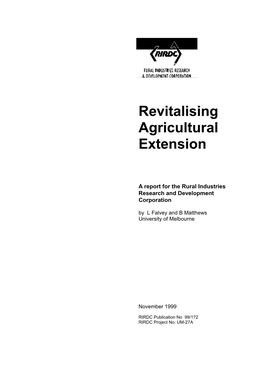 Revitalising Agricultural Extension