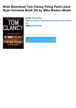 Mobi Download Tom Clancy Firing Point (Jack Ryan Universe Book 29) by Mike Maden Ebook