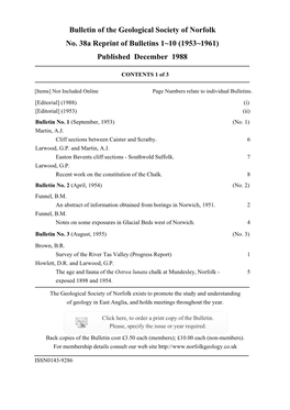 The Bulletin of the Geological Society of Norfolk