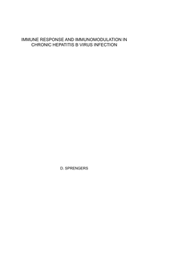 Immune Response and Immunomodulation in Chronic Hepatitis B Virus Infection