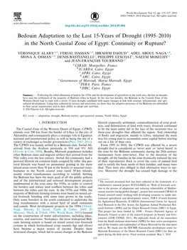 In the North Coastal Zone of Egypt: Continuity Or Rupture?