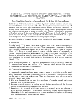 Building a Natural Sounding Text-To-Speech System for the Nepali Language: Research and Development Challenges and Solutions