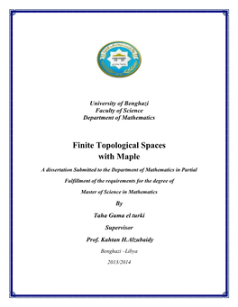 Finite Topological Spaces with Maple