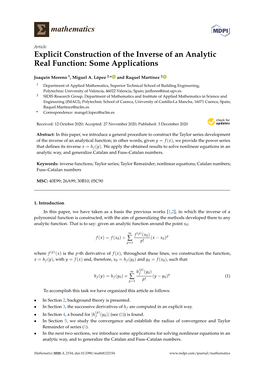 Explicit Construction of the Inverse of an Analytic Real Function: Some Applications