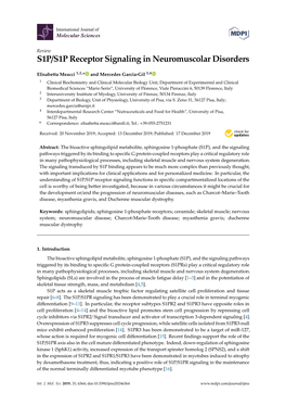S1P/S1P Receptor Signaling in Neuromuscolar Disorders