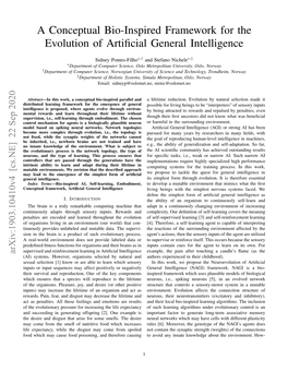 A Conceptual Bio-Inspired Framework for the Evolution of Artificial