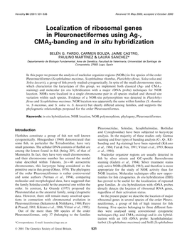 Localization of Ribosomal Genes in Pleuronectiformes Using Ag-, CMA3-Banding and in Situ Hybridization