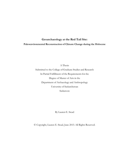 Geoarchaeology at the Red Tail Site: Paleoenvironmental Reconstruction of Climate Change During the Holocene