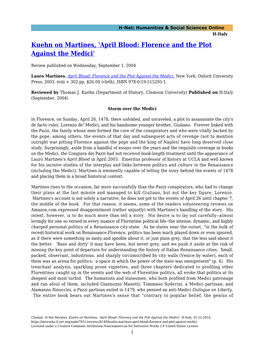 April Blood: Florence and the Plot Against the Medici'