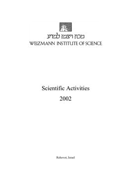 Scientific Activities 2002