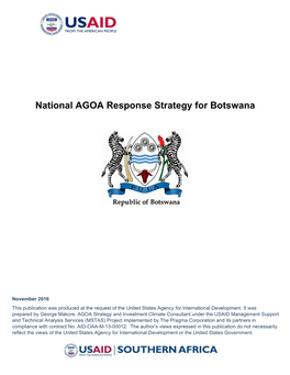 National AGOA Response Strategy for Botswana