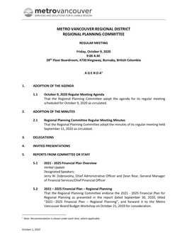 Regional Planning Committee Agenda Package