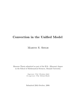 Convection in the Unified Model