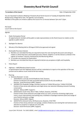 Oswestry Rural Parish Council