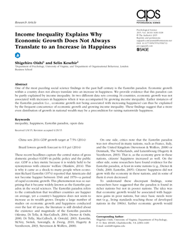 Income Inequality Explains Why Economic Growth Does Not Always