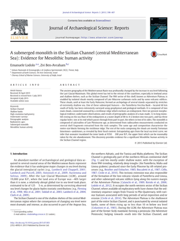 A Submerged Monolith in the Sicilian Channel (Central Mediterranean Sea): Evidence for Mesolithic Human Activity