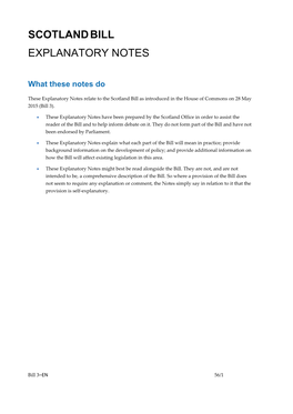 Scotlandbill Explanatory Notes