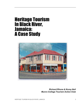 Heritage Tourism in Black River, Jamaica: a Case Study