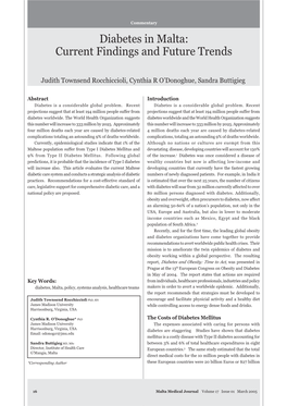 Diabetes in Malta: Current Findings and Future Trends