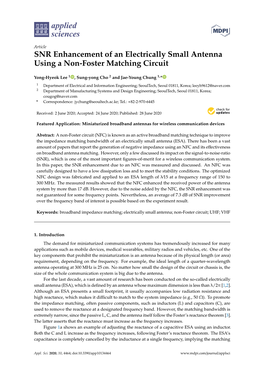 SNR Enhancement of an Electrically Small Antenna Using a Non-Foster Matching Circuit