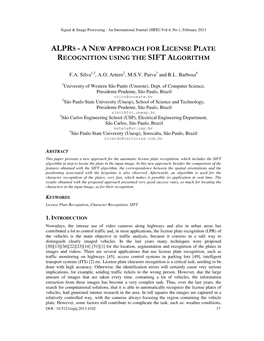 Anew Approach for License Plate Recognition Using the Sift Algorithm