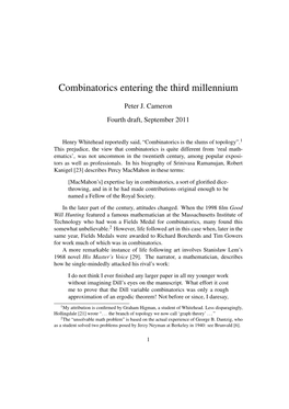 Combinatorics Entering the Third Millennium