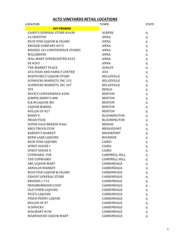 Alto Vineyards Retail Locations