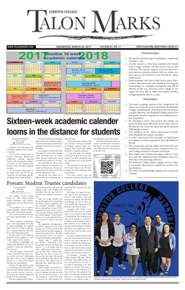 Sixteen-Week Academic Calender Looms in the Distance for Students