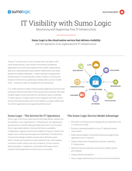 IT Visibility with Sumo Logic Monitoring and Supporting Your IT Infrastructure