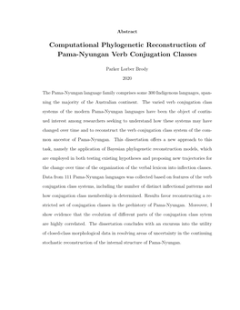 Computational Phylogenetic Reconstruction of Pama-Nyungan Verb Conjugation Classes