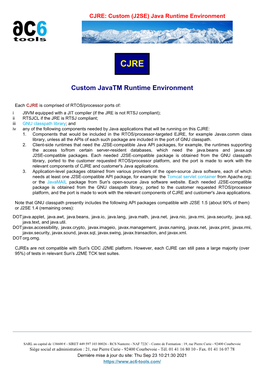 CJRE: Custom (J2SE) Java Runtime Environment