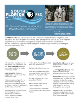 South Florida PBS Is a Vibrant Force in the Community That Entertains, Enlightens, and Educates