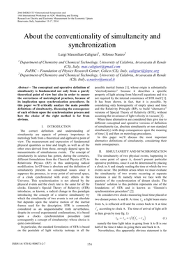 About the Conventionality of Simultaneity and Synchronization