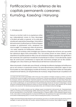Fortificacions I La Defensa De Les Capitals Permanents Coreanes: Kumsông, Kaesông I Hanyang